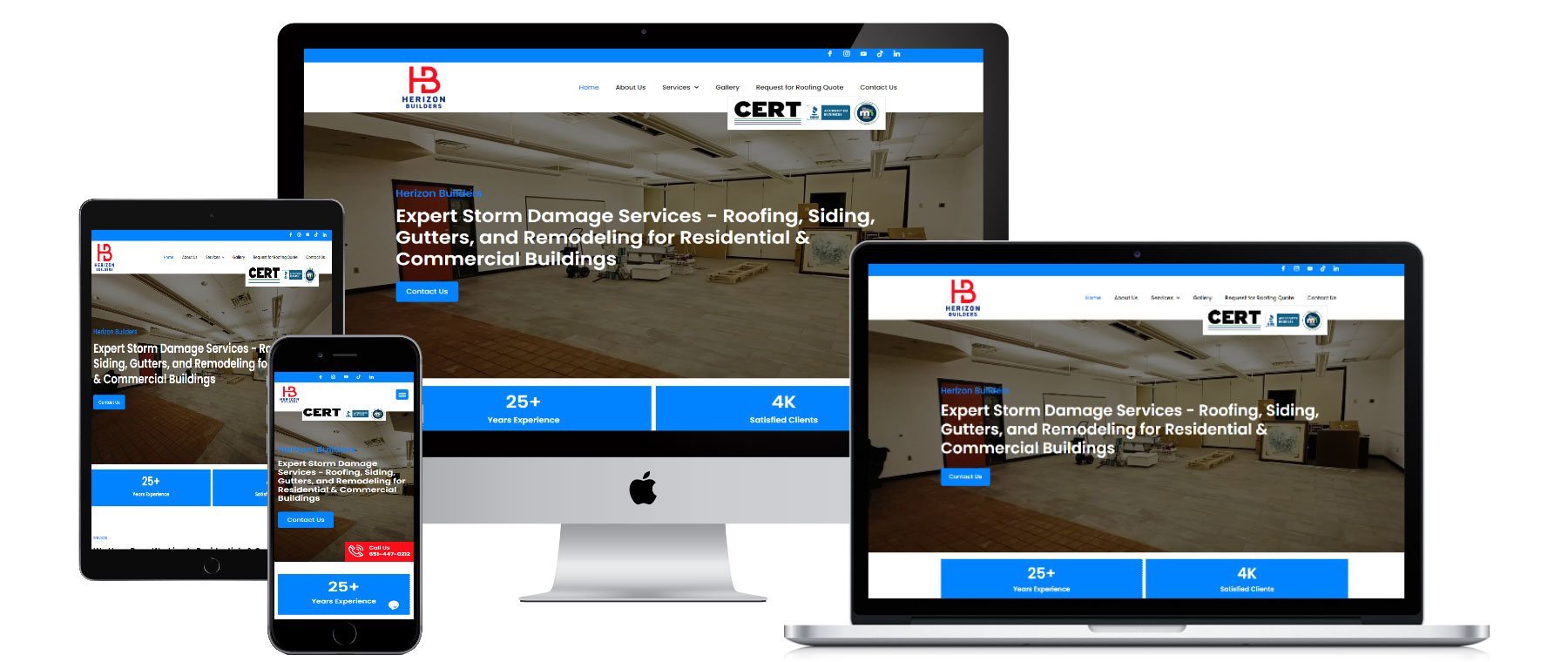 Herizon Builders Website design and development