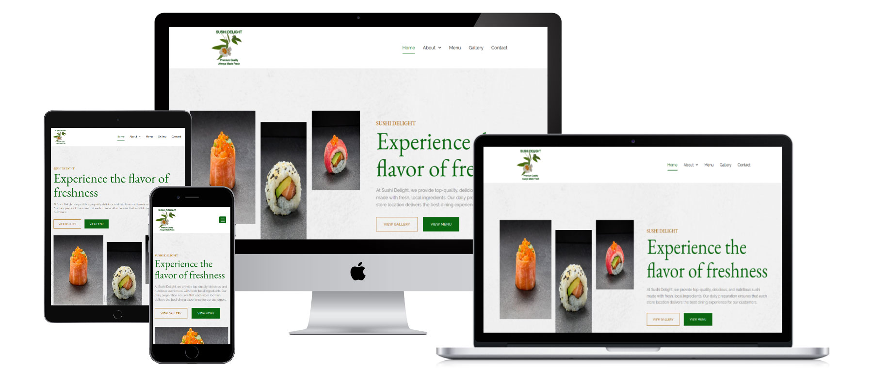 Sushi Delight llc website design and development