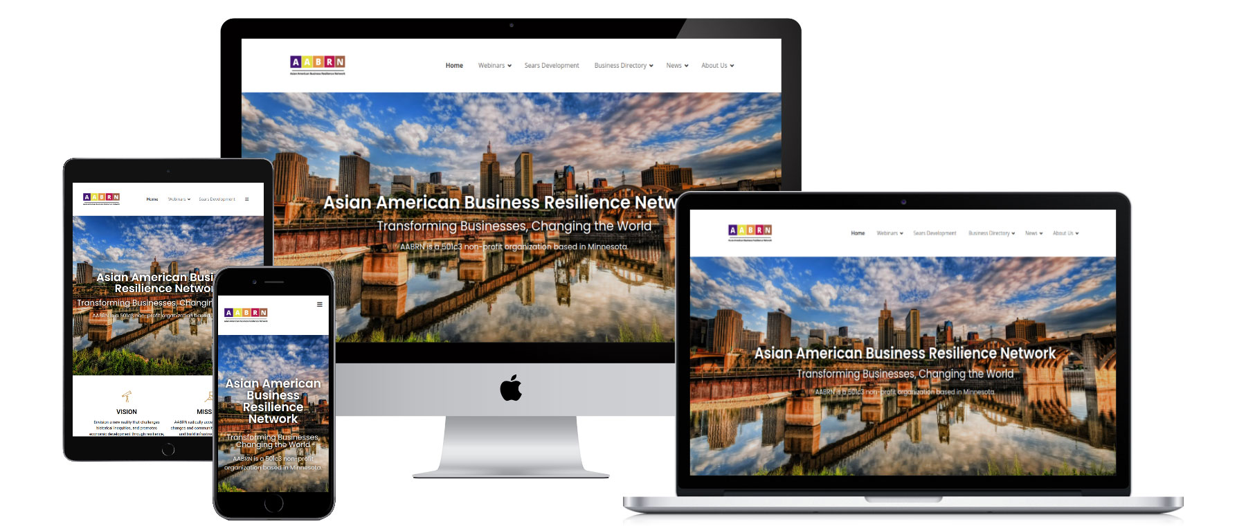 Asian American Business Resilience Network Website design and development