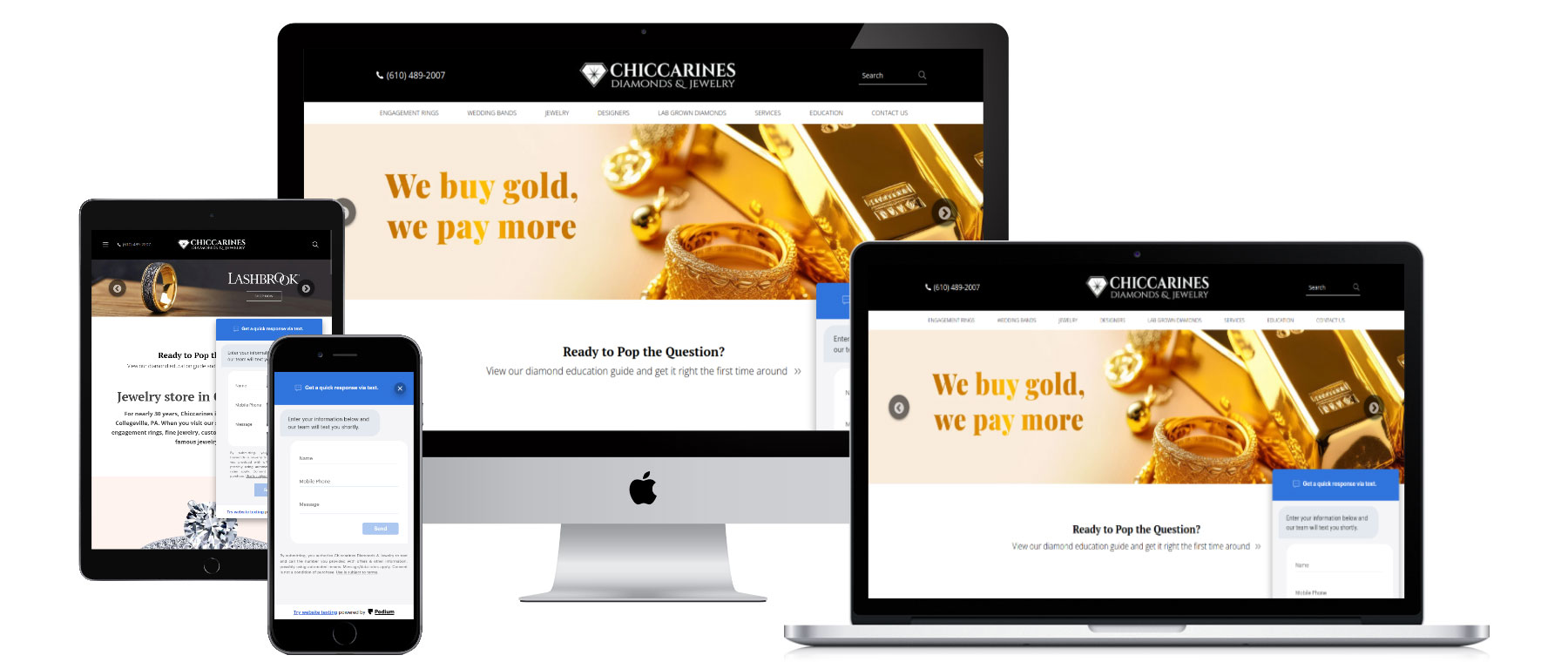 Chiccarines website design and development