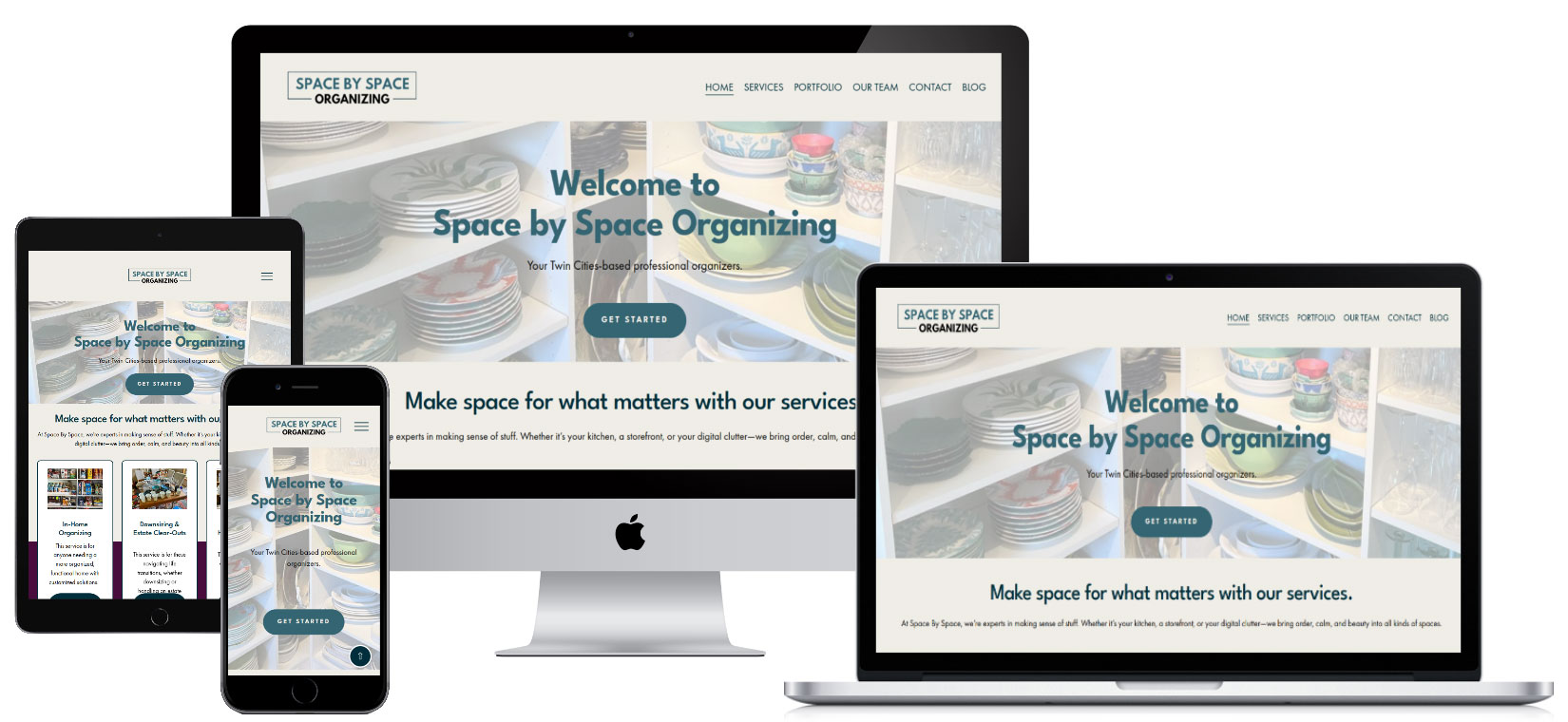 Space by Space Organizing website design